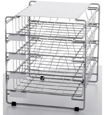 Produktbild von Briefablage-Gestell 4 Körbe Längsformat B4 silbergrau