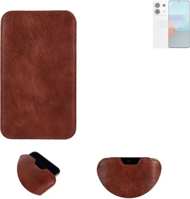 Produktbild von K-S-Trade Schutzhülle Handyhülle kompatibel mit Xiaomi Redmi Note 13 Pro Handytasche Kunstleder Sleeve in braun