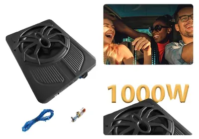 Obrázok produktu pre Subwoofer pod sedadlo, frekvenčný rozsah 20 Hz – 200 Hz, menovitý výkon 800 W, maximálny výkon 1000 W, napätie 12 V, impedancia 2,8 Ω