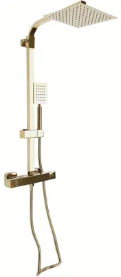 Produktbild von Duschsystem – Regendusche – Duschset – Duschsäule – Thermostatarmatur – Messing, antikalbeschichtet – 1,5 m Schlauch