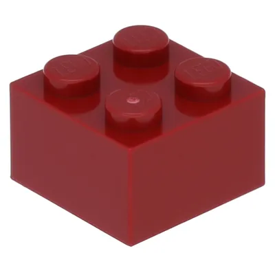 Zdjęcie produktu dla LEGO: 100x klocek 2x2 w kolorze ciemnoczerwonym