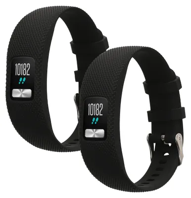 Produktbild von kwmobile 2x Uhrenarmband für Garmin Vivofit 4 Armband - Fitnesstracker Band Set aus TPU Silikon - Ersatzarmband Smartwatch - Schwarz matt Schwarz matt