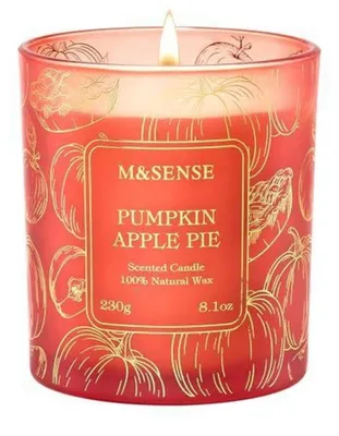 Image de Bougie parfumée en pot, parfum "tarte aux pommes et aux courges", cire de soja, 230g, durée de combustion : 42 heures