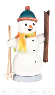 Produktbild von Schneemann mit Skiern (13cm) Räuchermann von Drechslerei Kuhnert