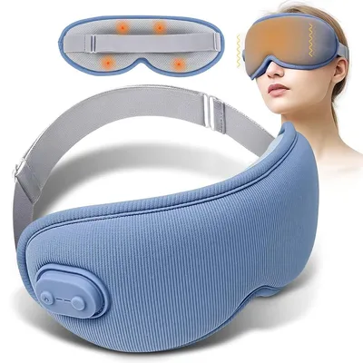 Produktbild von Kabellose beheizbare 3D-Augenmaske,3 Heizstufen 35–55 °C,5 Vibrationsmodi,entlastet trockene Augen,entspannt Augenmuskeln,verstellbar&wiederaufladbar