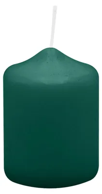 Produktbild von Spitzkopf Stumpen Kerzen Dunkelgrün 8 x Ø 6 cm, 12 Stück