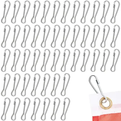 Productafbeelding van 50 Stuks Vlaggenmast Accessoires - 40 mm Roestvrijstalen Clips
