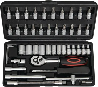 Productafbeelding van Nu: Steeksleutels set, 45-delig, 1/4" vierkant, 4-14 mm, 72 tanden, zeshoekig - S4000802099