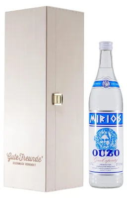 Produktbild von Mirios Ouzo - Grperitif mit Geschenk-Holzkiste