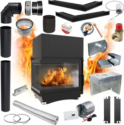 Produktbild von Wasserführender Kamineinsatz KRATKI ZUZIA Links 12 Kw Ø200 Ecodesign Eck SET