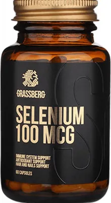 Produktbild von Grassberg Selenium 100 mcg (60 Caps) Unflavoured - Vitamine, Mineralien & Gesundheit - Mineralien