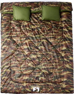 Produktbild von vidaXL Doppelschlafsack mit Kissen Erwachsene Camping 3-4 Jahreszeiten