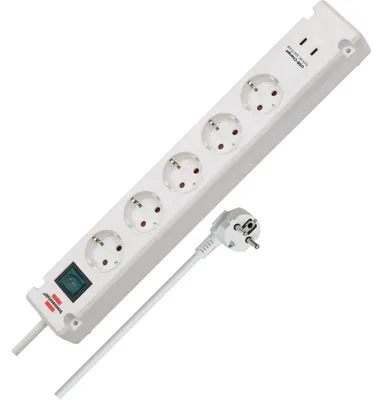 Produktbild von Brennenstuhl Bremounta Steckdosenleiste mit 2 USB C-Ladebuchsen 5-fach weiß 3m H05VV-F3G1,5