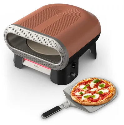 Image de Four ã  Pizza ã©lectrique - 250 ã  400 â°c - 4 Tempã©ratures - Pierre Rotative - Double Chauffe - Pelle Incl. - Terracotta - Gpe