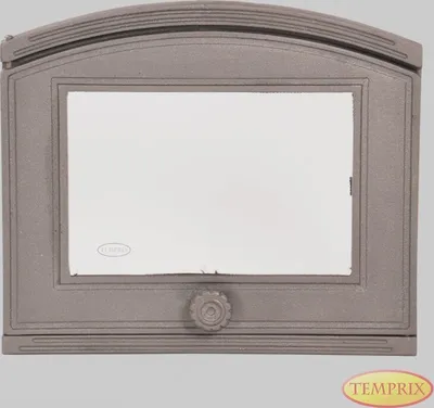 Produktbild von Ofentür & Kamintür mit Glas | 315 x 372 mm Kamintür Yukon, Griff mitte, Anschlag links | Backofentür Holzofentür Kachelofentür Pizzaofentür Räucherofen Tür Steinbackofentür Brotofen