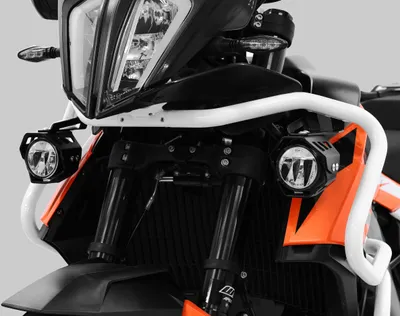 Produktbild von LED Zusatzscheinwerferset inkl. Halteset für Abblendlicht mit Gehäuse kompatibel mit KTM 790 Adventure schwarz