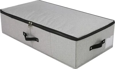 Image de 75 x 38 x 18 cm Boîte de rangement pour vêtements d'hiver sous le lit - gris foncé - Organisateur de vêtements