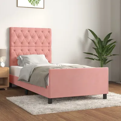 Produktbild von Bettgestell mit Kopfteil Rosa 80x200 cm Samt