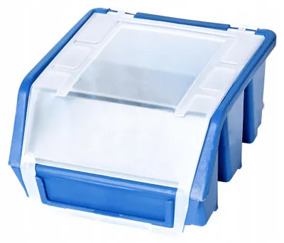 Image de Ergobox - Bac gerbable avec couvercle (taille 1), couleur bleu