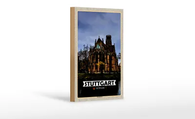 Produktbild von Holzschild Städte Stuttgart Johanneskirche 12x18 cm Geschenk