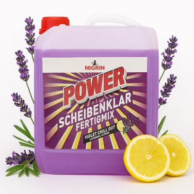 Produktbild von NIGRIN POWER Scheibenklar Fertigmix Lavendel-Citrus | 5 Liter | Reinigungszusatz