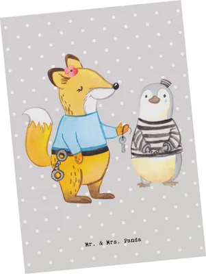 Produktbild von Mr. & Mrs. Panda Grußkarte Justizvollzugsbeamte Herz - Grau Pastell - Geschenk, bildkarte, Postkarte, Postkarten, Gefängnis, Ansichtskarten, Ansichtskarte, Verbrecherin