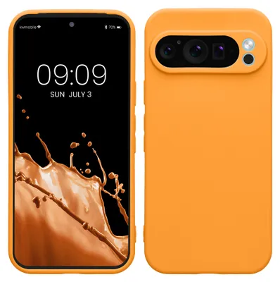 Produktbild von kwmobile Handyhülle für Google Pixel 9 Pro Hülle - weiches Handy Silikon Case - Schutzhülle Cover - Fruity Orange