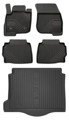 Productafbeelding van Rubberen automatten + kofferbakmat voor Ford Mondeo V 2014-2022 (stationwagen) – 5-delig, zwart, op maat – Wielganizator