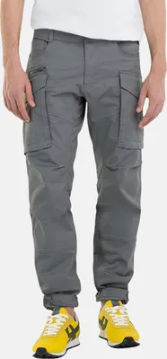 Image de Replay Pantalon Cargo Joe avec bouton, fermeture éclair et poches cargo en sergé de coton stretch