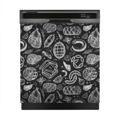 Produktbild von Aufkleber sticker 60x60 cm Dekorative folie Spülmaschine - Schinken Würstchen Jamon Steak