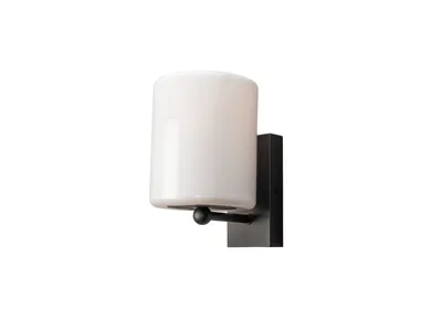 Productafbeelding van Konstsmide 7356-752 Portici wandlamp, E27 fitting, met opaal kunststof lampenkap, zwart