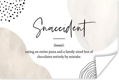 Produktbild von MuchoWow® Poster Sprichwörter - Snaccident - Zitate - Wörterbuch - Snaccident Definition 180x120 cm - Fotoplakat