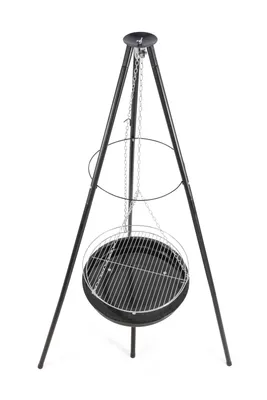 Produktbild von Schwenkgrill MOMO - Eisen Schwarz-Silber 152x69x76cm | Holzkohlegrill Topfgrill Hängegrill
