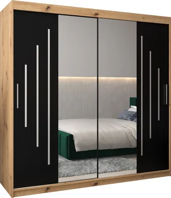 Produktbild von Kleiderschrank, Schiebetürenschrank Schlafzimmer, Schrank mit Spiegel YORK 1 200 cm