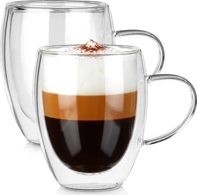 Produktbild von Vilde | Thermogläser - 2 Stück - 320 ml - Doppelwandige - Für Kaffee und Tee - Aus Glas - Hitzebeständig