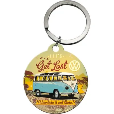 Immagine prodotto di Nekupto Portachiavi retrò rotondo VW Let's Get Lost NA48021