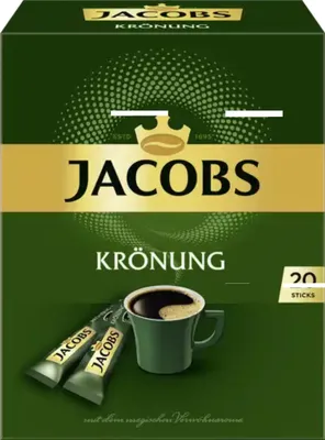 Produktbild von Jacobs Krönung, Instant Kaffee, Getränkepulver zum Aufgießen, 20 Portionen à 1.8 g, Sticks