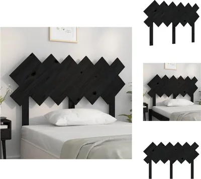 Produktbild von vidaXL Bett-Kopfteil Schwarz 122,5x3x80,5 cm Massivholz Kiefer -  Kopf- & Fußenden