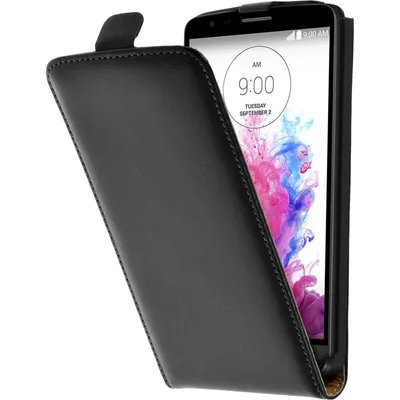 Produktbild von PhoneNatic Kunst-Lederhülle kompatibel mit LG G3 Stylus - Flip-Case schwarz + 2 Schutzfolien