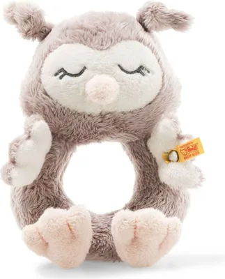 Produktbild von Steiff 241864 Soft Cuddly Friends Ollie Eule Greifring mit Rassel, PlÃ