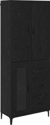 Image de Haut Armoire Chêne noir 69,5 x 34 x 180 cm Bois d'ingénierie