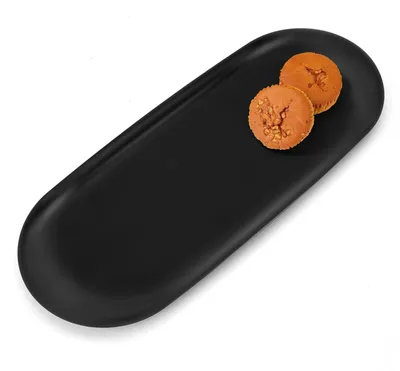 Obrázek produktu pro Dekorativní černý podnos, oválný