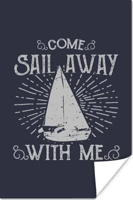 Produktbild von MuchoWow® Poster Jahrgang - Segeln - Boot 120x180 cm - Kunstposter