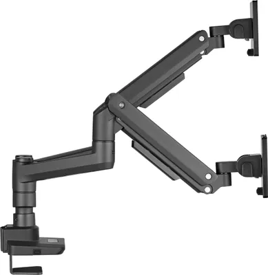 Produktbild von Equip 17"-35" Schwerlast-Doppelmonitor-Schreibtischhalterung, Schwarz, Klemme/Durchführung, 40 kg, 43,2 cm (17"), 88,9 cm (35"), 100 x 100 mm, Schwarz