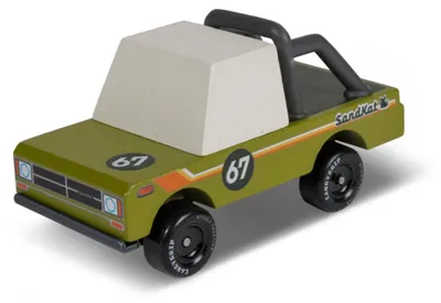 Productafbeelding van Candylab Speelgoedauto Candycar - Zandkat Pickup, houten speelgoedauto