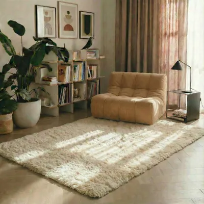 Image de Tapis à poils longs Mrcarpet Tapis Beige/Blanc Nesto 230 x 330 cm