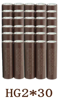 Produktbild von 18650 Akkus 30 Stück - Li-Ion Zellen - Kapazität 3000 mAh - Spannung 3,7 V - Hochstrom-Entladung 30 A - Wiederaufladbar - Für Elektrowerkzeuge Drohnen RC