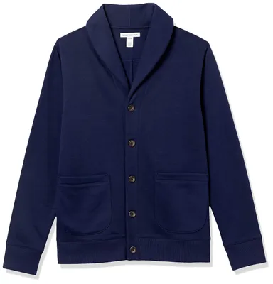 Immagine prodotto di A. Cardigan da uomo a maniche lunghe, marca Essentials, con colletto alla coreana, colore blu navy, taglia M