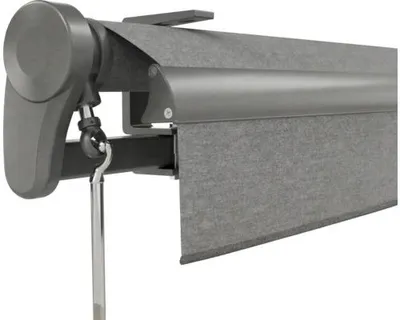 Produktbild von Soluna Gelenkarmmarkise Trend 3x2,5 Stoff Dessin U104 Gestell DB703 dunkelgrau Antrieb Links inkl. Motor, Wandschalter u