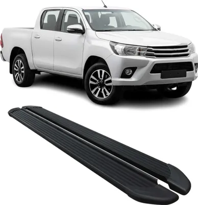 Image de Marchepieds Latéraux pédale pour Toyota Hilux Double Cab 2015-2025 Noir Alu 2Pcs